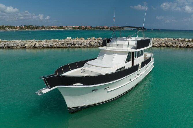 2 Hour Sunset-53' Hatteras Tulum, Playa Del Carmen, Riviera Maya - Stop 1 Experience: What the On-Water Setup Feels Like