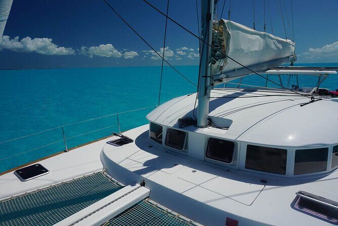 5H Private 40'Catamaran All-Inclusive in Tulum & Playa del Carmen - La Bocana second stop: shallow-water ceviche, open bar, and a music-friendly finish