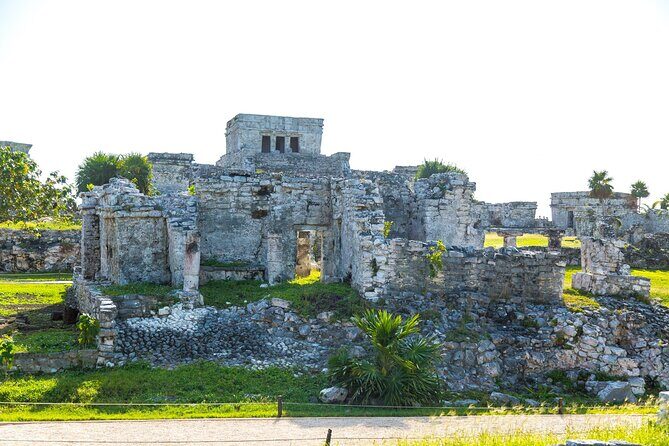 5X1: Tulum and Coba Ruins, Cenote & Mayan Village Full Day Tour - Tulum Archaeological Site: sea views, a guided hour, and 30 minutes to explore