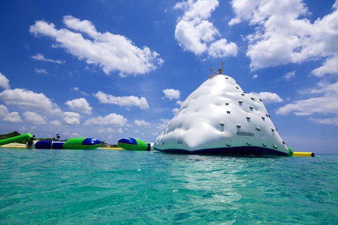 Aquatic Park at Mr. Sanchos Beach Club - Water attractions: sliders, trampolines, and the “icebergs” scramble