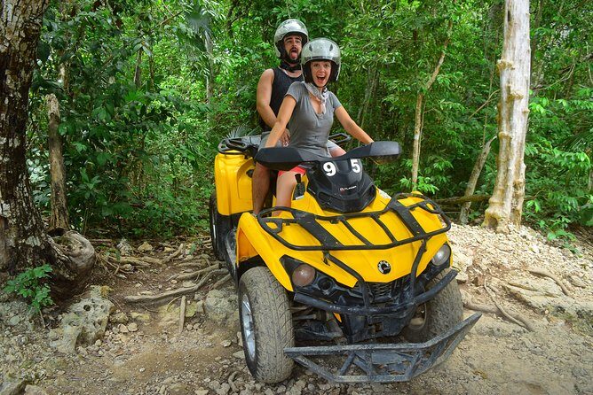 ATV Extreme and Snorkel Adventure from the Riviera Maya - Zipline treetops after the swim: the fear-factor payoff