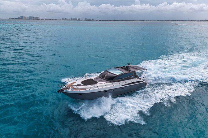 Cancun: 4-Hour All Inclusive Luxury Yacht – 50' Cranchi - The Route in 4 Hours: Punta Sam to Isla Mujeres (Plus a Cancun Stop)