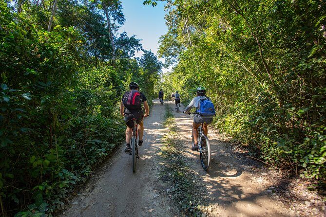 Cenotes trail jungle bike tour in Tulum with lunch - Option 3: flooded cavern, sinkhole, underground rivers, plus zip lines and canoe
