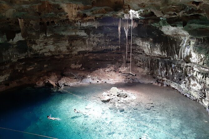 Private Cenotes tour - Cenote Nicte-ha: cave river, rock formations, and real swimming time