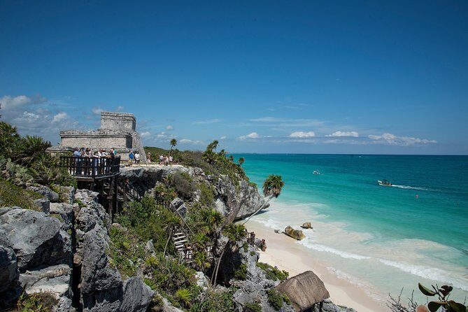 Private Tulum Ruins, Turtles in Akumal and Cenote Adventure - Tulum ruins on the cliff: the Mayan story tied to the view