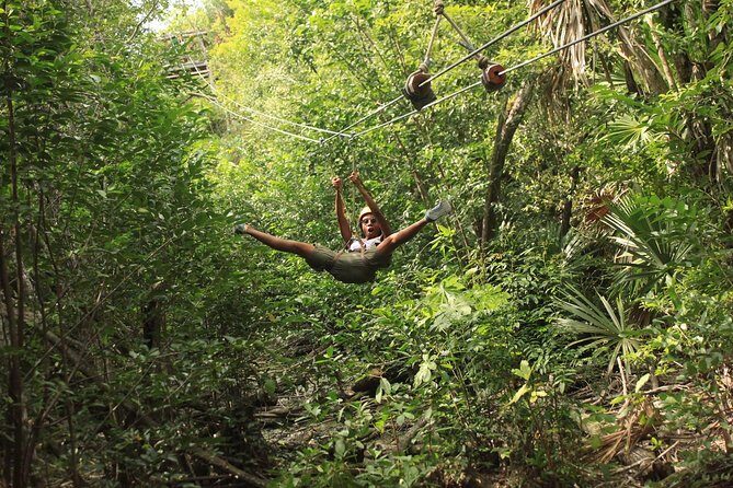 Riviera Maya Jungle Half-Day Tour: ATV, Ziplines, Cenote Swim, Rappel - ATV, zip lines, cenote swim, and temazcal in one 4-hour run