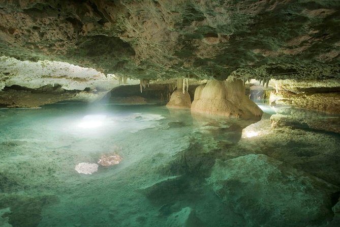 Tulum Adventure (archeological zone-Atv-ziplines-cenote-lunch-drinks-rappel) - The Cenote Swim: Cave Lighting and Included Snorkel Gear