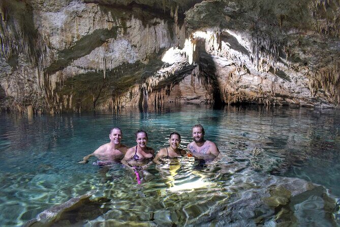 Tulum Ruins and Cenote Taak-bi-ha Private Tour - Cenote Taak-bi-ha at Dos Ojos: snorkeling in a cavern with formations